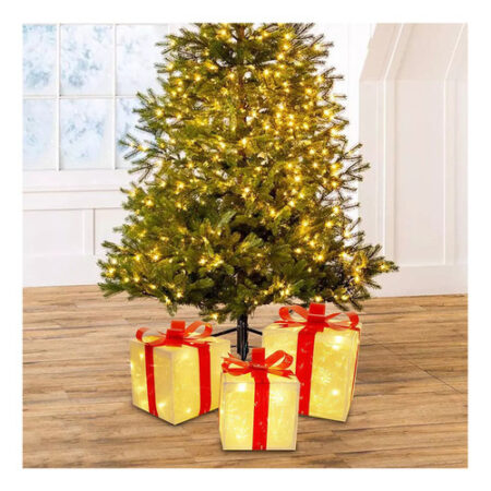 Caixa Ou Conjunto De Presente Iluminado De Natal De 3 Peças. - Imagem 4