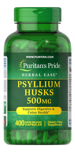 Puritans Pride Herbal Ease® Psyllium Husks 500mg, Suplemento