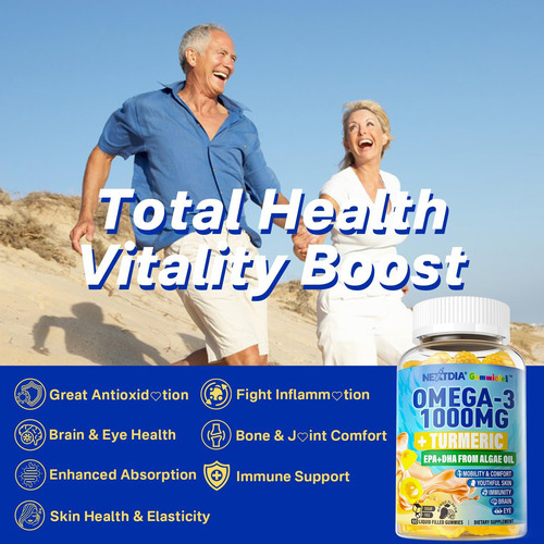 Gomas Veganas De Ômega-3 1000 Mg + Cúrcuma - Alternativa De - Imagem 5