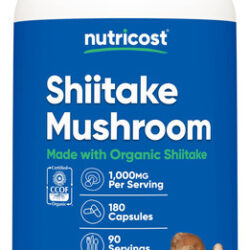 Suplemento Nutricost Organic Shiitake Cogumelo 1000mg 180 Ca