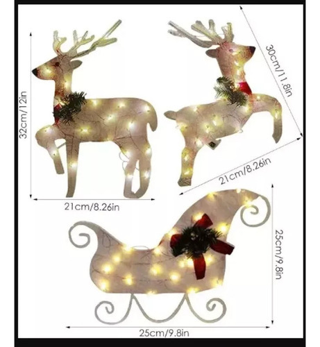 Hhh 3 Luzes De Jardim De Boneco De Neve De Natal K - Imagem 6