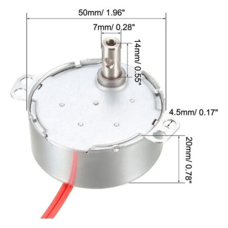 Motor Sincrônico Ac 12v 5-6 Rpm 50-60hz Ccw/cw 4w - Imagem 3