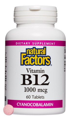 Fatores Naturais, Vitamina B12 Cianocobalamina 1000 Mcg, Su