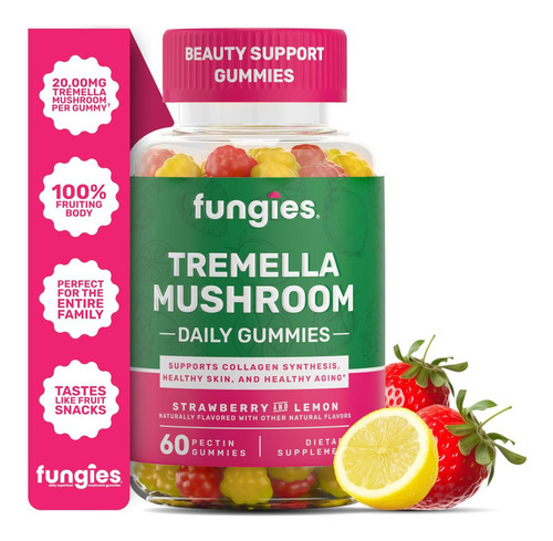 Gomas De Cogumelos Fungies Tremella, Mistura De Morango E Sa