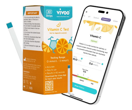 Vivoo Test Strip - Acompanhe Seu Status De Vitamina C Em Cas