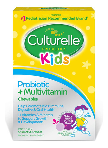 Probiótico Culturelle Kids + Multivitamínico Mastigável Com