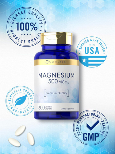 Carlyle Magnésio 500mg | 300 Cápsulas Revestidas | Suplement - Imagem 6