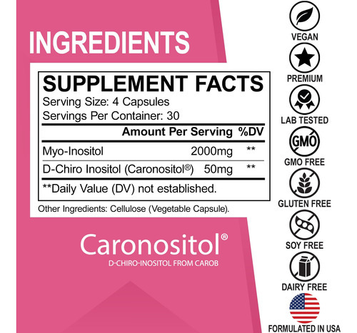 Cápsulas De Suplemento De Myo-inositol E D-chiro Inositol - - Imagem 6