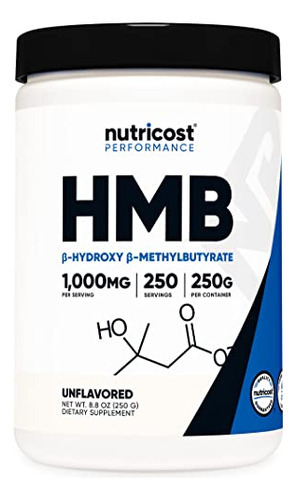 Suplemento Nutricost Hmb Powder 250g Sem Glúten E Sem Ogm