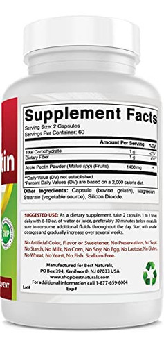 Best Naturals Pectina 700 Mg 120 Cápsulas - Imagem 4