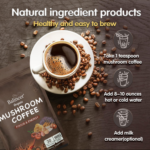 Café Com Cogumelo Balince Orgânico, 6 Cogumelos Adaptogênico - Imagem 6