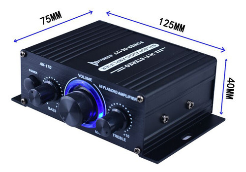 Máquina De Som Mini Ak170 Amplificador Automotivo, Áudio E P - Imagem 3