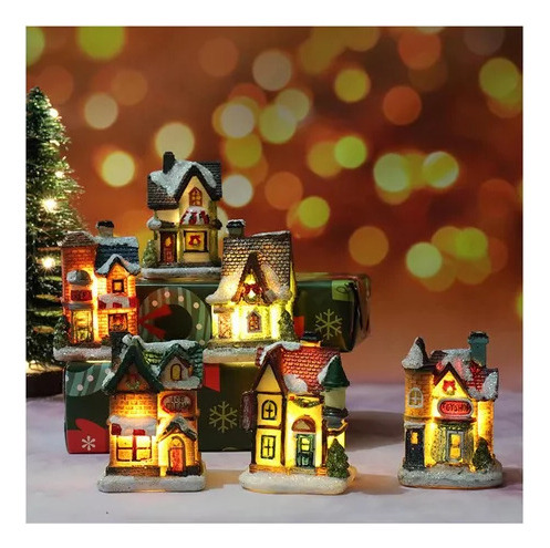 6 Peças Light Up Christmas Decoration Led Miniature Home - Imagem 5