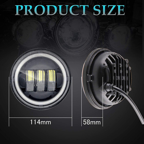 Par Farol Harley Led Auxiliar 4,5 Fat Boy 60w Angel L-200 - Imagem 5