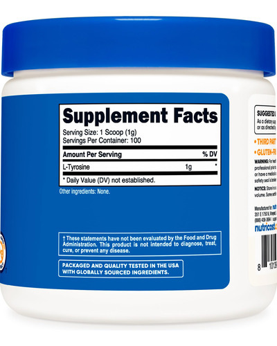 Suplemento Nutricost L-tirosina Em Pó 100g (100 Porções) - Imagem 6