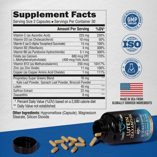 Suplemento De Luteína 40mg E Zeaxantina 8mg - Vitaminas Para - Imagem 6