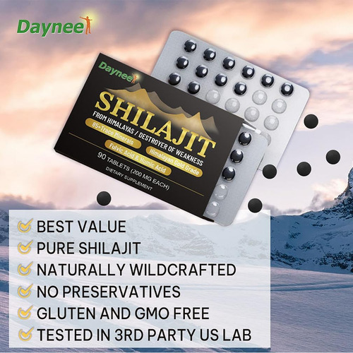 Ciwoll Shilajit Pure Himalayan Organic Dry Drops 90 Comprimi - Imagem 4