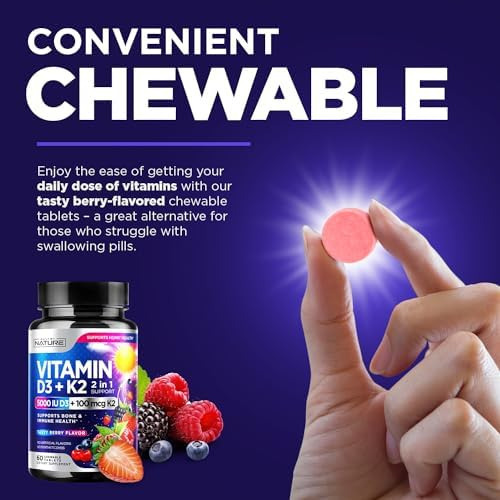 Vitamina D3 K2 - Vitamina D Mastigável 5000 Ui E K2 Mk-7 100 - Imagem 6
