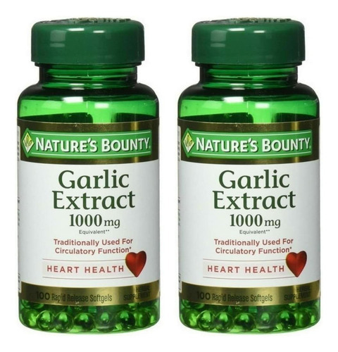 Extrato De Alho Natures Bounty 1000 Mg Cápsulas Gelatinosas