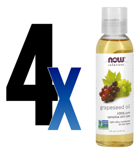 Óleo De Semente De Uva 118ml Now Foods Grapeseed Oil 4un - Imagem 2