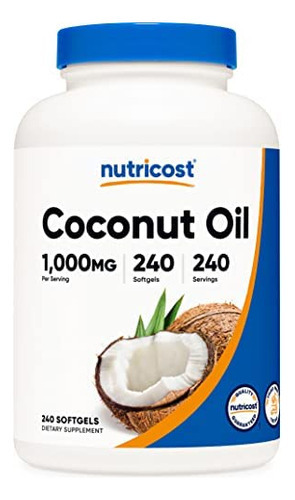 Nutricost Cápsulas Softgel De Óleo De Coco (1000mg) 240 Soft