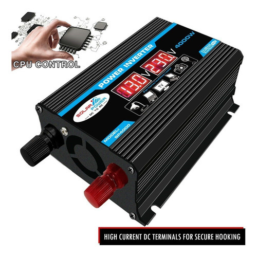 Inversor Carro Digital Inteligente 2 Usb 12v A 220v 4000w - Imagem 4