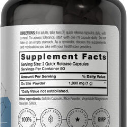 Suplemento Biliar De Boi Horbäach | 1000mg | 100 Cápsulas |