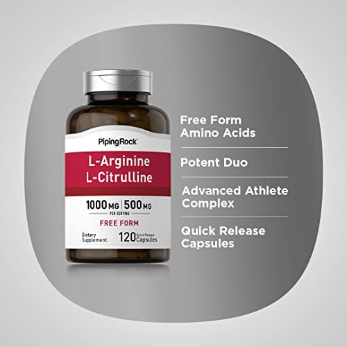 Piping Rock Complexo L-arginina L-citrulina 1000mg | 120 Cáp - Imagem 4