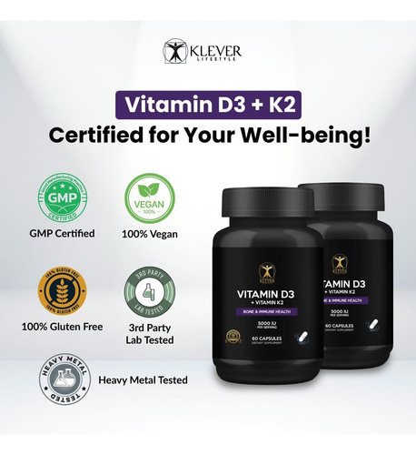 Estilo De Vida Klever | Vitamina D3 E K2 | Suplemento Para S - Imagem 5