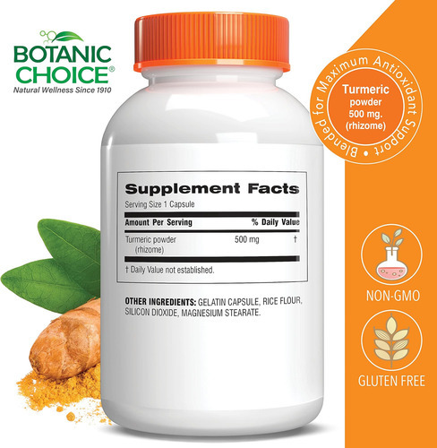 Suporte Antioxidante De Cúrcuma Premium Botanic Choice - Sup - Imagem 2