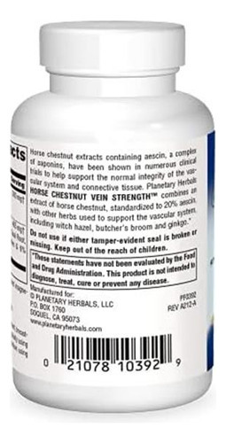 Planetary Herbals Horse Chestnut Vein Strength 705mg, Apoia - Imagem 2