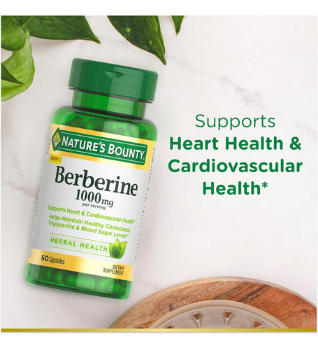 Natures Bounty 1000mg Berberine Herbal Health Capsules Apoia - Imagem 4