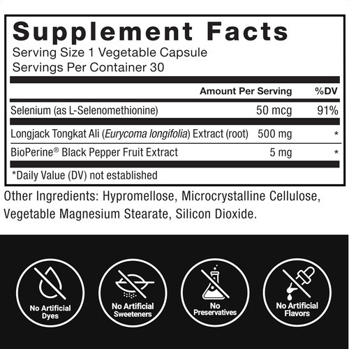 Force Factor Longjack Tongkat Ali 500mg Para Os Hormônios Ma - Imagem 5