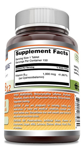 Suplemento De Vitamina B12 De Fórmulas Incríveis | 1000 Mcg - Imagem 2