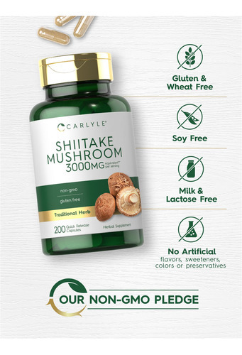 Suplemento De Extrato De Cogumelo Carlyle Shiitake 3000 Mg 2 - Imagem 5