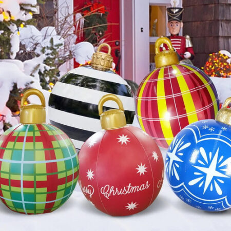 Enfeites De Bola Decorados De Natal Infláveis De Pvc Grandes - Imagem 47