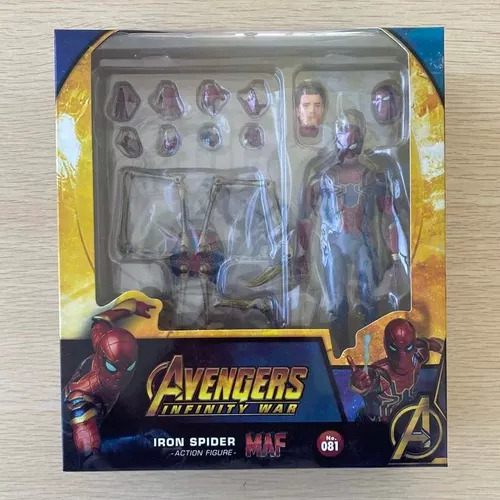 Boneco De Ação Avengers Iron Spider Man Mafex 081 Modelo T - Imagem 7