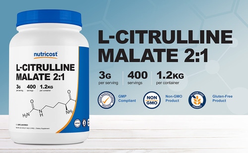 Suplemento Nutricost De Malato De L-citrulina Em Pó 1,2 Kg - Imagem 4