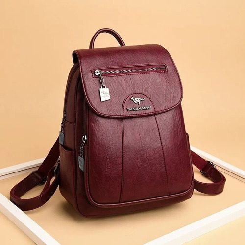 Mochila Feminina De Couro Pu Vintage - Imagem 15
