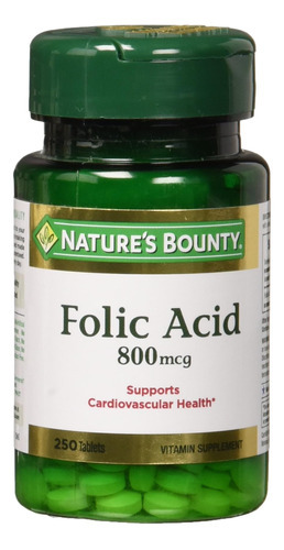 Natures Bounty Ácido Fólico 800 Mcg Comprimidos Força Máxim