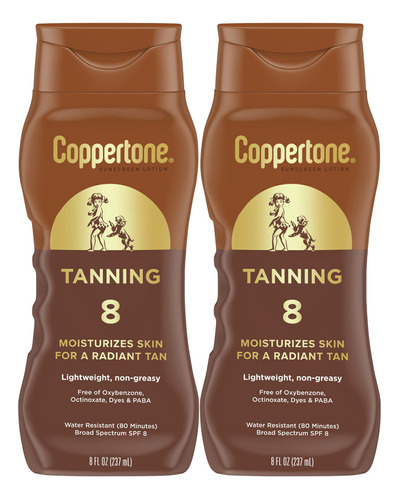 Loção Protetora Solar Coppertone Tanning Spf 8 240 Ml (pacot