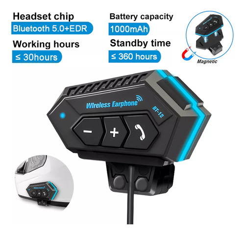 Fone De Ouvido Sem Fio Bluetooth À Prova D"água Para Capacet