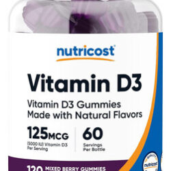 Gomas De Vitamina D3 Nutricost 5.000 Ui (125 Mcg), 120 Goma