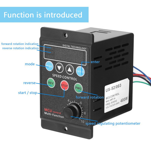 Controlador De Velocidade Multifuncional Do Motor 400w Ac220 - Imagem 6