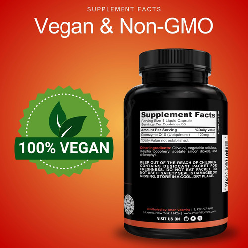 Iman Vitaminas Halal Coq10 Para Adultos, Ubiquinona, 120mg, - Imagem 5