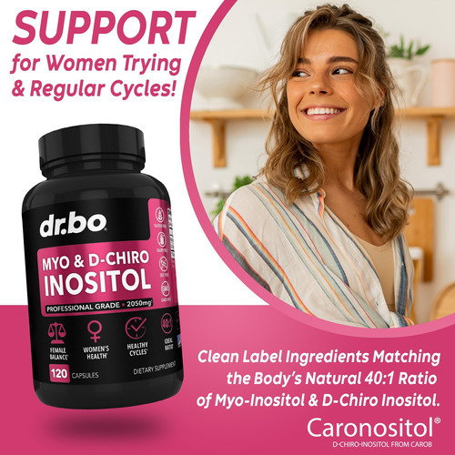 Cápsulas De Suplemento De Myo-inositol E D-chiro Inositol - - Imagem 3