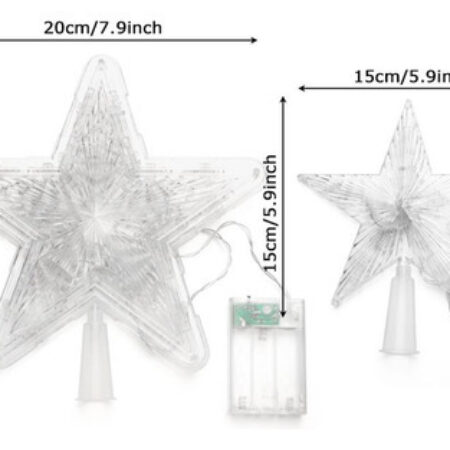 Enfeites De Topo De Árvore De Natal Lâmpada De Estrela De Ci - Imagem 2