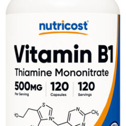 Suplemento Nutricost Vitamina B1 (tiamina) 500 Mg 120 Cápsul