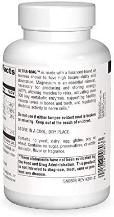 Complexo De Magnésio Ultra-mag Source Naturals - Mantém A F - Imagem 2