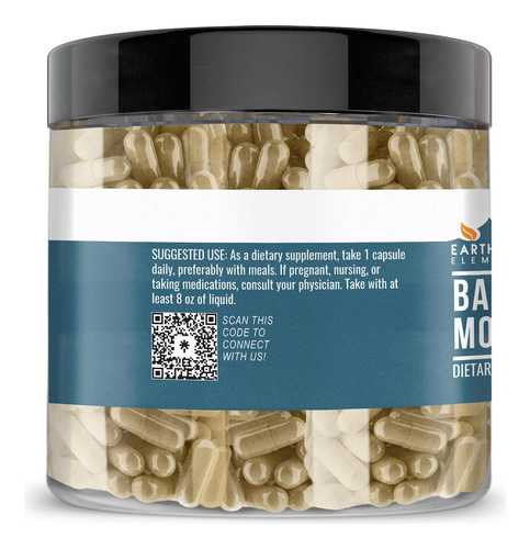 Earthborn Elements Bacopa Monnieri 200 Cápsulas, Puro E Não